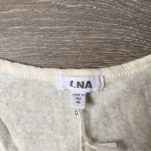 LNA Short Sleeve Torn Pocket Tee Oversized T-Shirt Scoop Neck Size XS - Picture 9 of 11